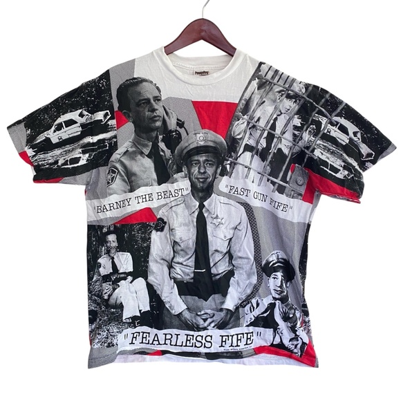 Vintage 90’s Barney Fife Mens XL Tee All Over Print Mayberry RFD Single Stitch - Picture 7 of 7
